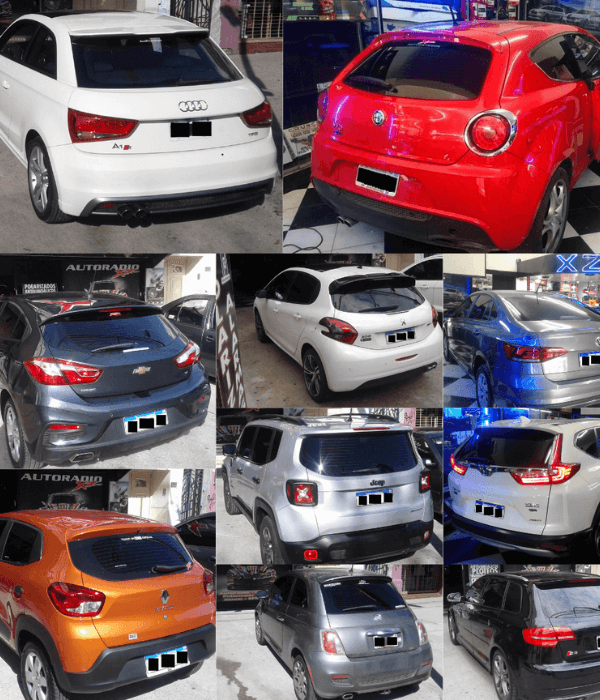 Varios autos polarizados en color intermedio